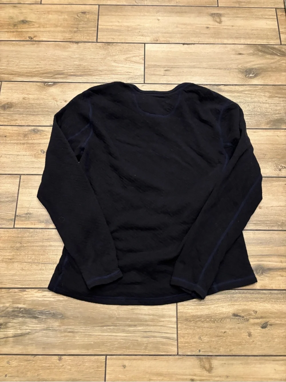Carbon 2 Cobalt Mens Medium Black Long Sleeve Henley Shirt Button Cuffs